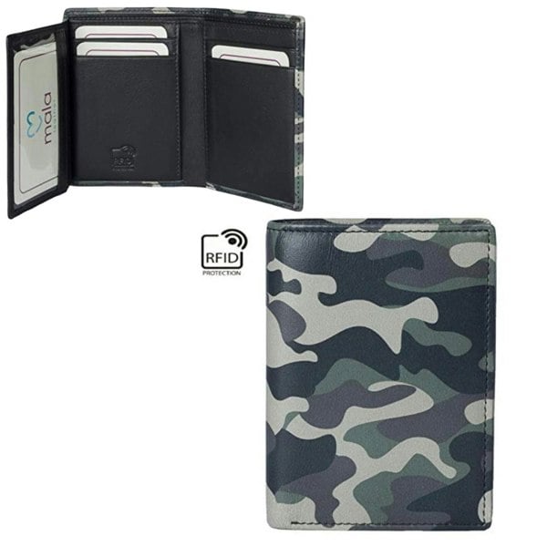 Mala Leather Camo Leather RFID Card Wallet