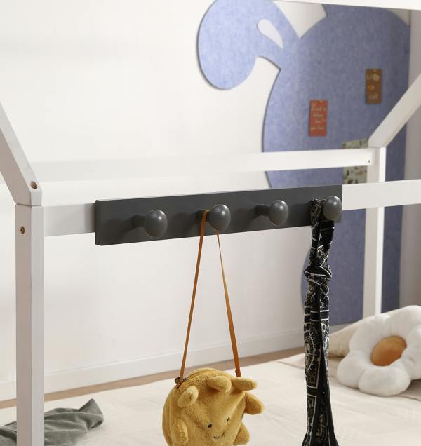 Mission TM Cabin Bed Coat Hooks - White & Grey - Midsleeper Peg Rail