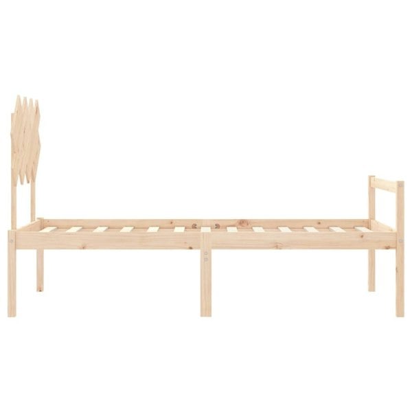 Berkfield Bed Frame with Headboard 90x200 cm Solid Wood