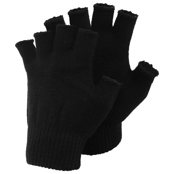 Universal Textiles Mens Plain Fingerless Magic Winter Gloves - Black