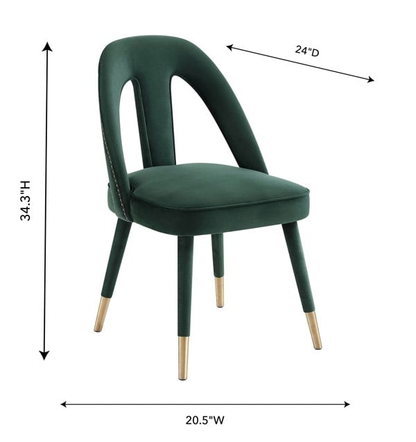 Furniture Edit Petra Forest Green Velvet Side Dining Chair