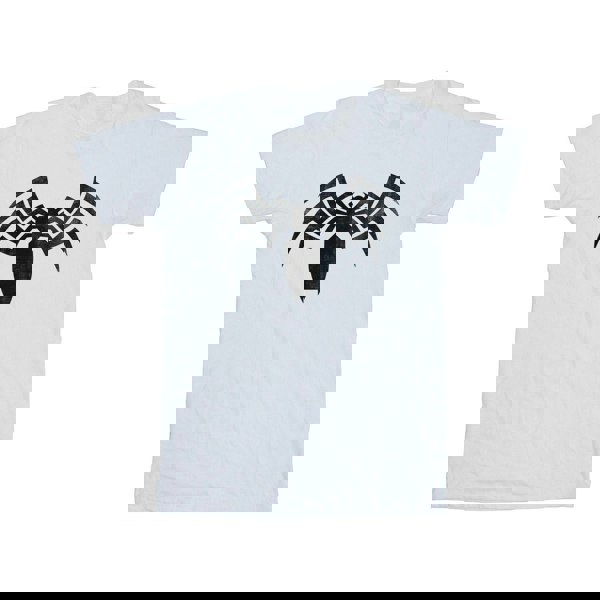 Marvel Mens Venom Spider Logo Emblem T-Shirt - White