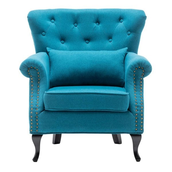 Linen Wingback Fireside Chair With Cushion Wingback Chairs Living and Home