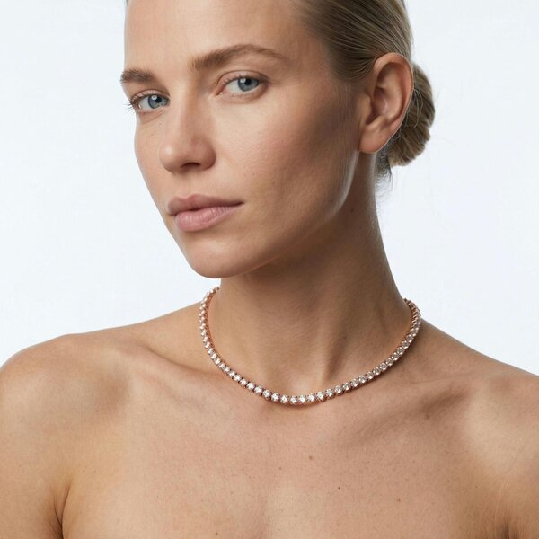 Uchi & Soto Shikaku Rose Stone Tennis Necklace