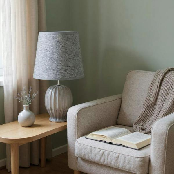 35CM HAND FINISHED LAMP AND SHADE