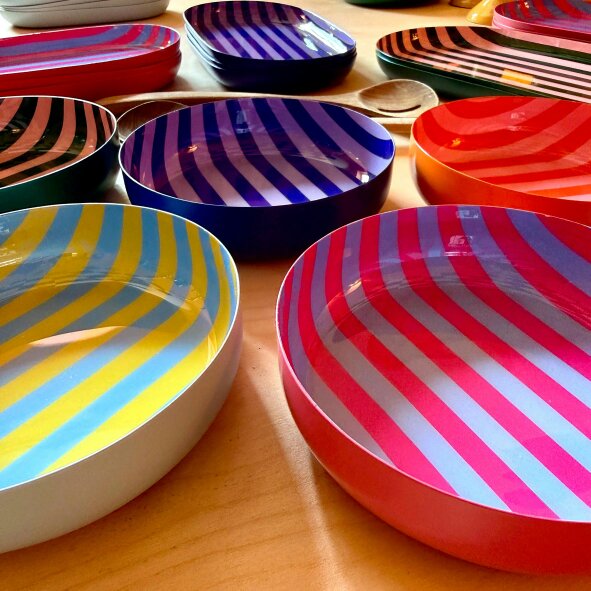 Love Frankie Medium Stripy Bowls - 5 Colours Available