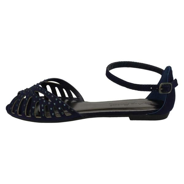 Anne Michelle Ladies Anne Michelle Flat Diamante Trim Sandals