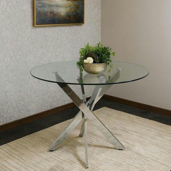 Kosy Koala Round Glass Dining Table Chrome legs Dining Room, Kitchen, Furniture