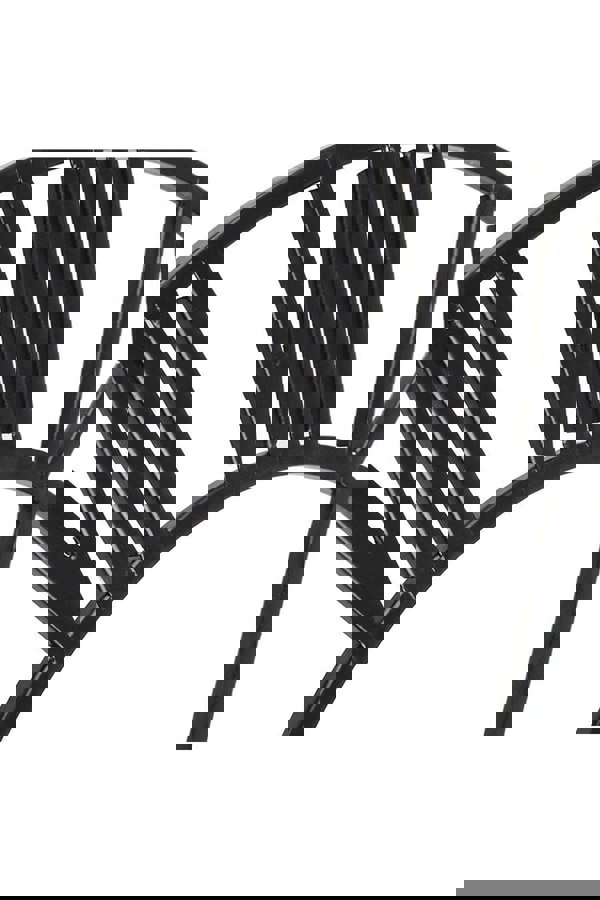 Living and Home 40cm Dia Black Round Roman Numeral Skeleton Metal Wall Clock