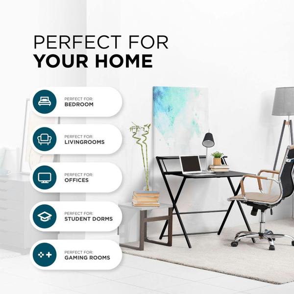 DMD Collective FlexiDesk Folding Desk with 2-Tier Shelf
