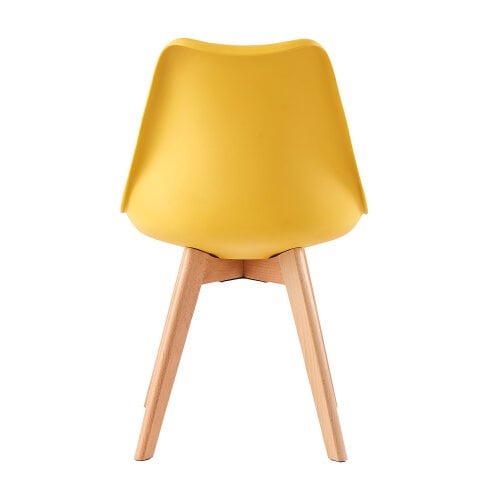 Set of 4 Dining Chairs with Solid Wooden Legs and Seat Cushion Pads Eva
