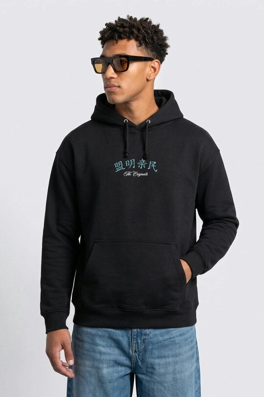 London Attitude Oversized Heavyweight Japanese Dragon Graphic Hoodie