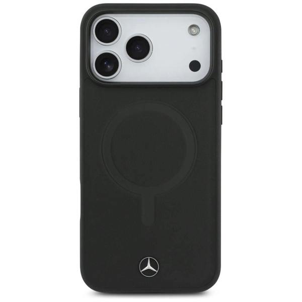 Mercedes Plain Smooth Leather Case with MagSafe for iPhone 17 Pro Max 6.9" Black - MEHMP17X23RCMK
