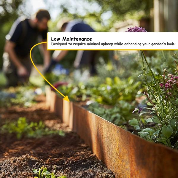 Nicoman Corten Metal Lawn Edging Garden Border Roll - 5m / 10m
