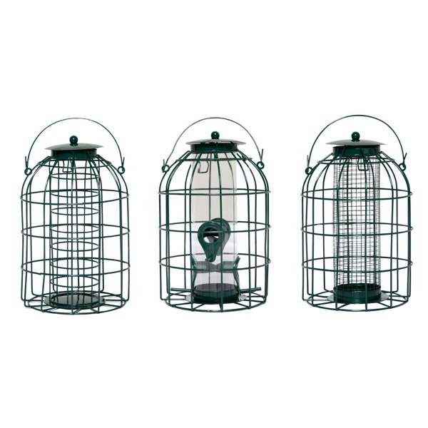 Samuel Alexander Pack of 3 Hanging Nut Seed & Fat Ball Bird Feeders with Squirrel Guard