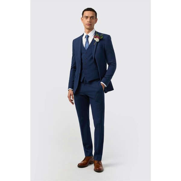 Limehaus Slim Fit Blue Stretch Jacket
