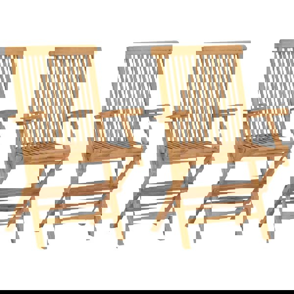 Berkfield Folding Garden Chairs 2 pcs Solid Teak Wood