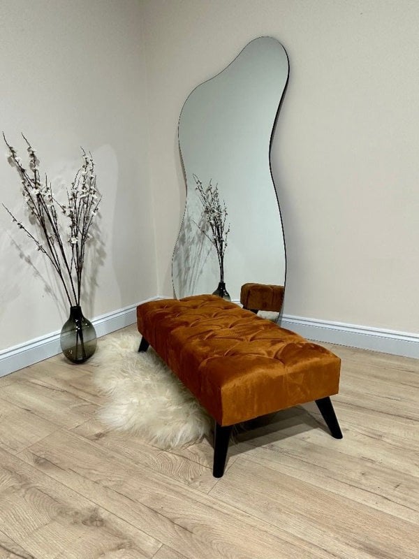 BURNT ORANGE | POUFFE | FOOTSTOOL | NON STORAGE - ISTOOLS