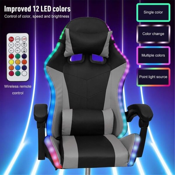 Groundlevel Gaming Office Chair with LED Lights