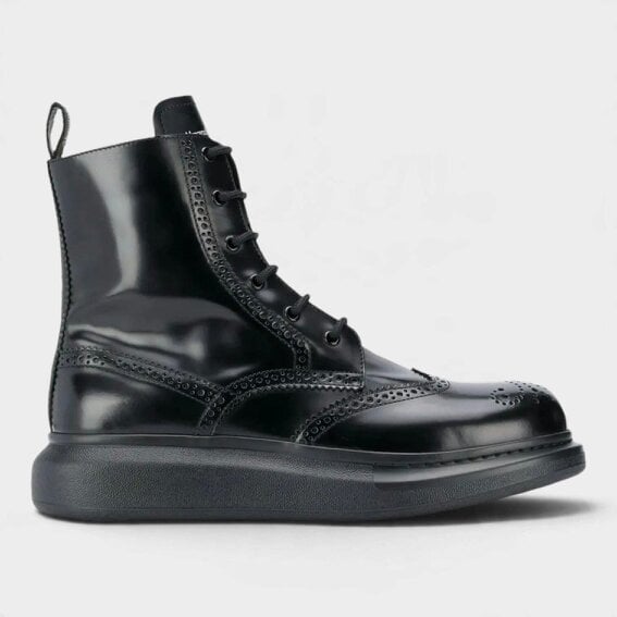 Alexander McQueen Hybrid Brogue Boot Black