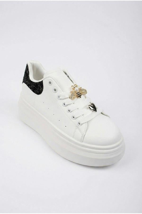 Sloane White Platform Trainers - Black