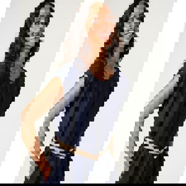 Blue Vanilla Plain Belted Jumpsuit