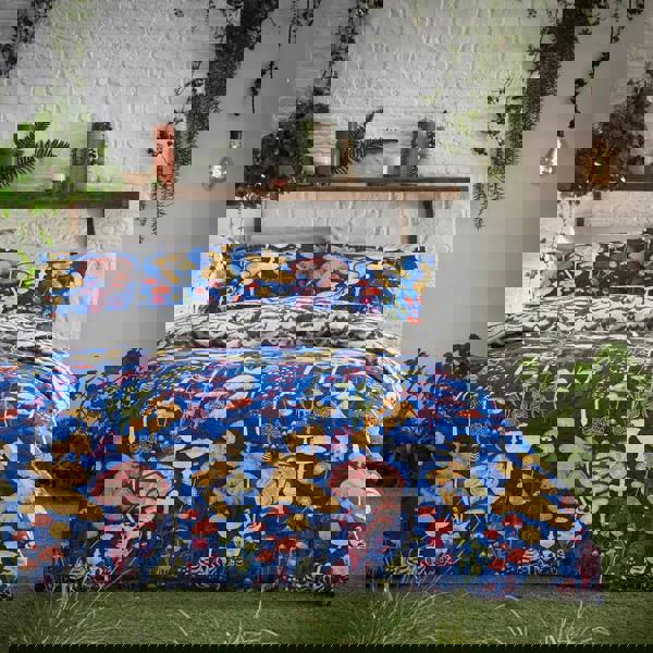 Furn Amanita Mushroom Duvet Cover Set - Cobalt Blue