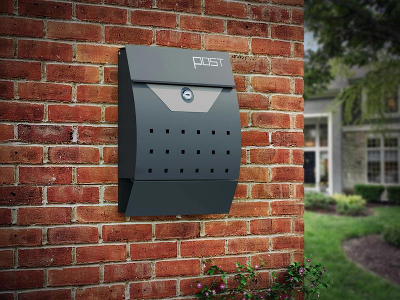 Phoenix Safe Phoenix Estilo Front Loading Letter Box MB0122KA in Graphite Grey with Key Lock