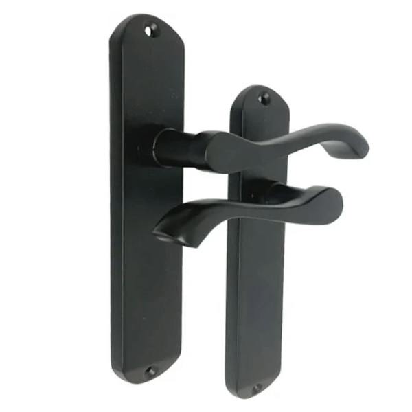 EDH Door Hardware Matt Black Cadenza Victorian Scroll Door Handles – 1, 3 & 5 Pair Packs – 178mm x 38mm