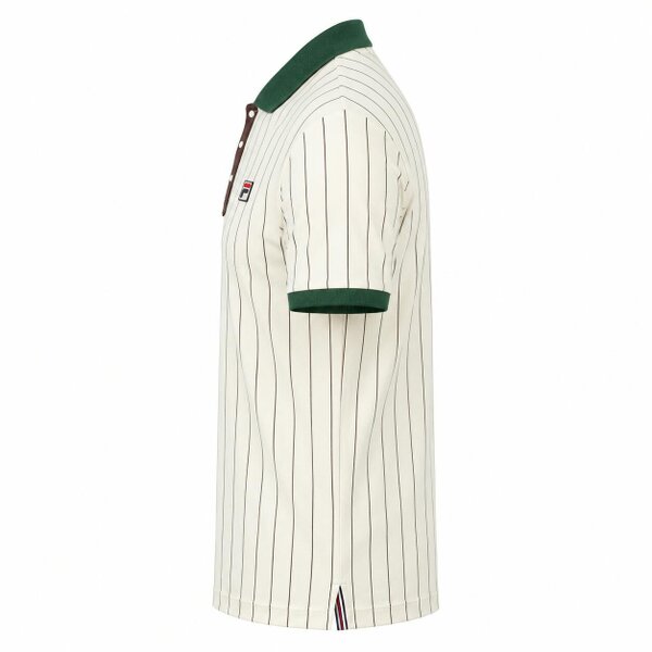 Fila BB1 Classic Striped Polo Shirt Gardenia/Pine Needle/Fudge