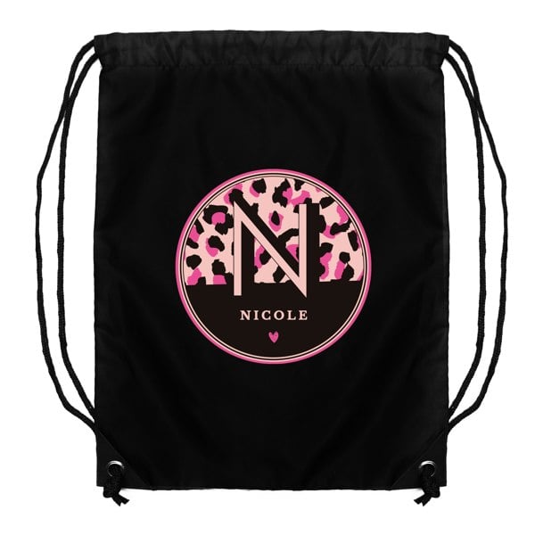 Personalised Memento Company Personalised Leopard Print Black Kit Bag