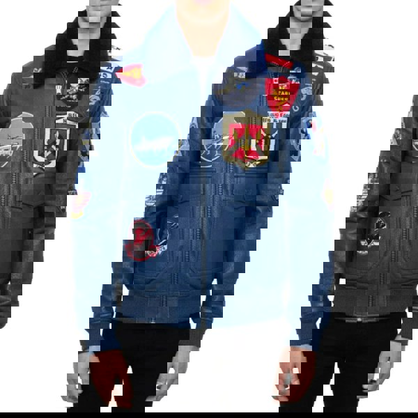 Leather Company Men's Cowhide Top Gun Maverick Leather Aviator Bomber Jacket