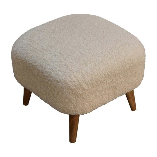Artisan Furniture Boucle Cream Square Footstool