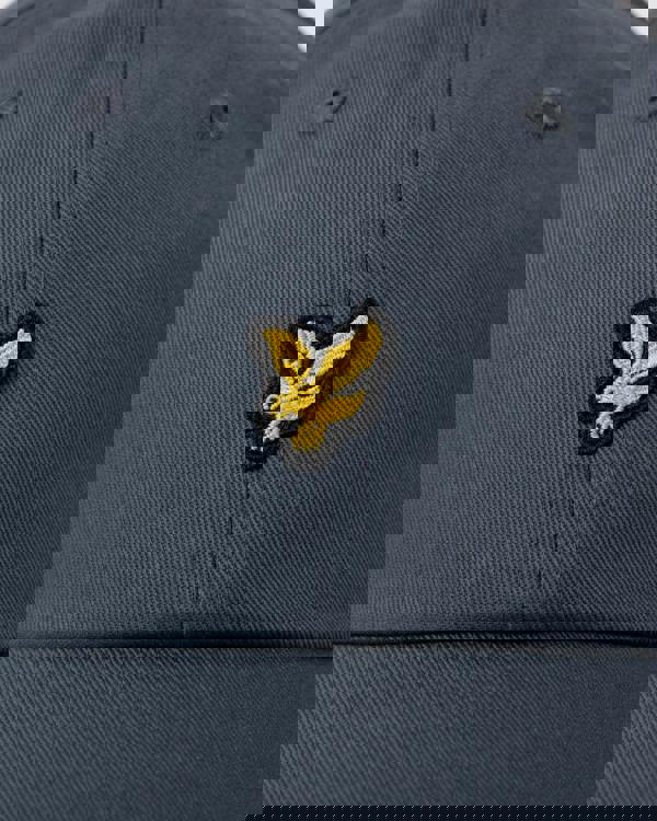 Lyle & Scott Baseball Cap - W635 Gunmetal - logo detail