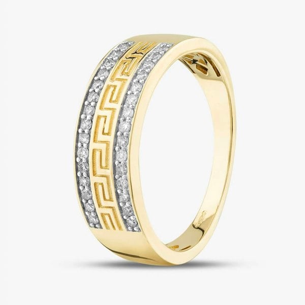 T. H. Baker 9ct Yellow Gold 0.33ct Brilliant Cut Diamond Patterned Ring THR33973-33 (YG)