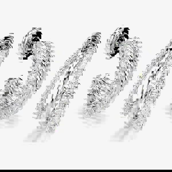 Swarovski Hyperbola Rhodium Plated Three Hoop Earrings 5737110