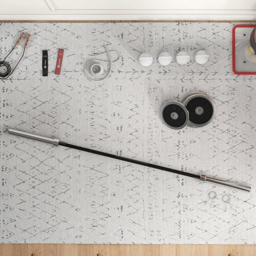 SPORTNOW 210cm Olympic Barbell Bar for 5cm Weight Plates, with Spring Clips, 19kg