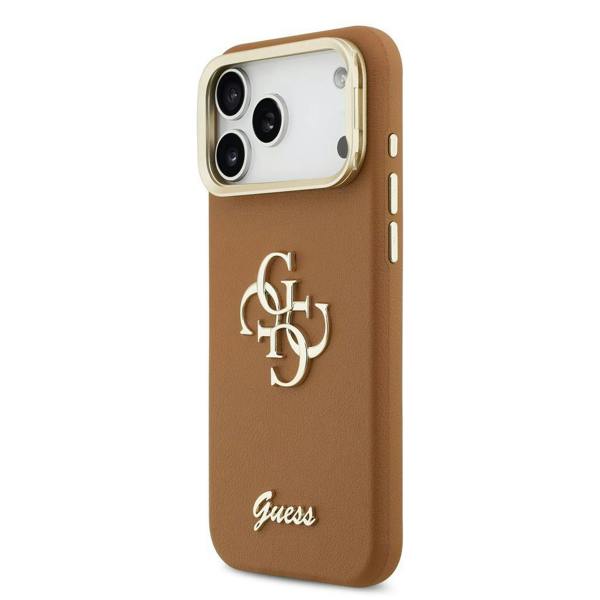 Guess PU Grained 4G Logo Stand Camera Frame Case for iPhone 17 Pro Max 6.9" Black - GUHCP17XPCS4GSK