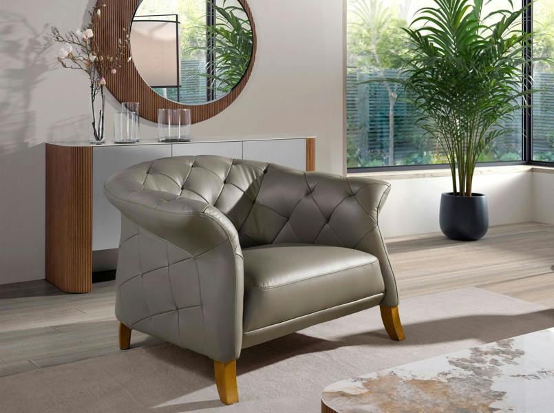 Angel Cerdá Grey leather armchair 5132