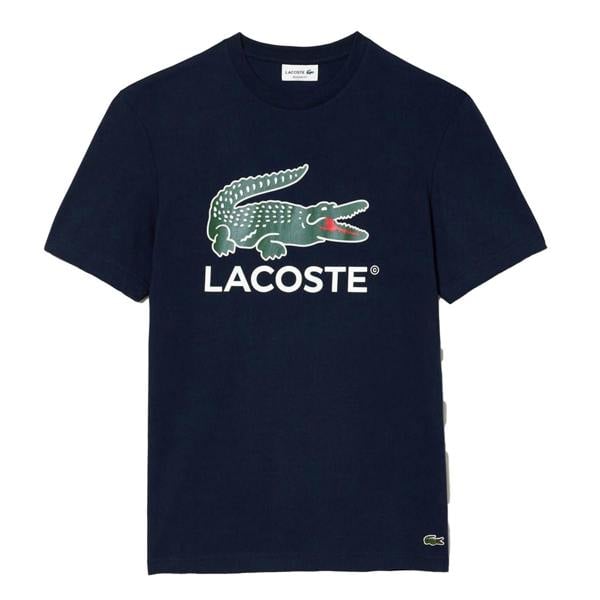 Lacoste Mens Crocodile Print Regular T-Shirt - Navy - 