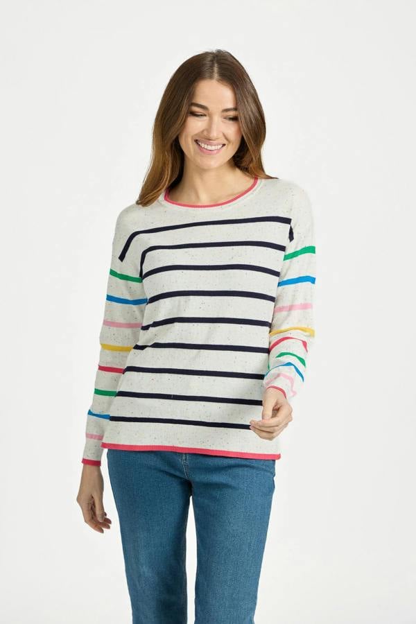 Mudflower Striped Speckled Knit Jumper