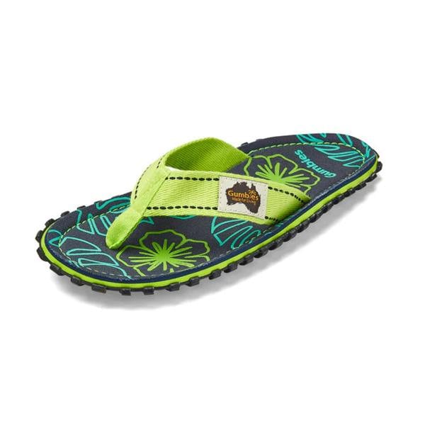 Gumbies Gumbies ISLANDER Unisex Flip-Flops Lime Hibiscus