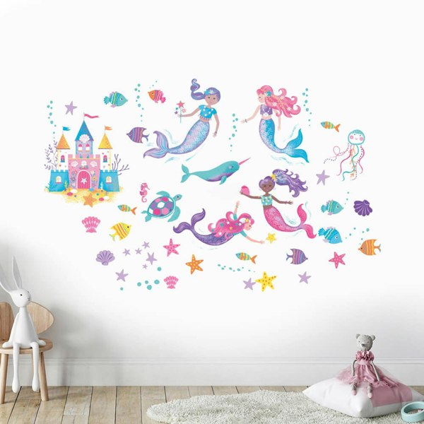 Magical Mermaids Wall Stickers Wall stickers - Happy Linen Company