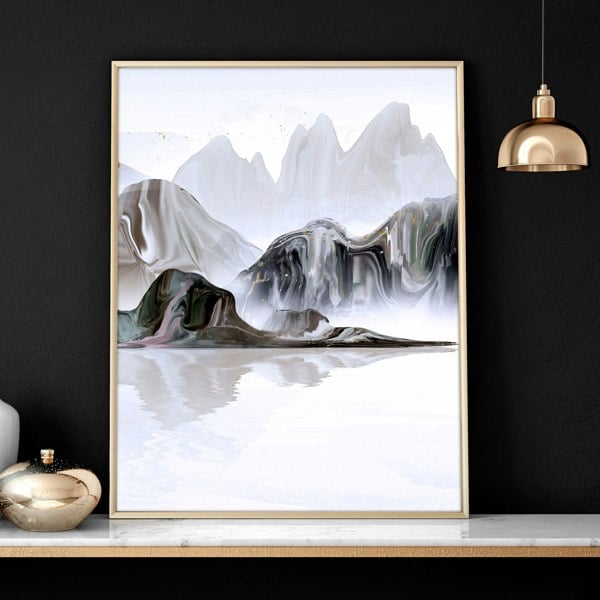 Calming artwork for living room | set of 3 wall art prints