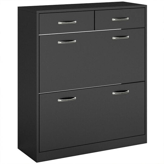 Havendro Black Shoe Cabinet Rack Wooden Shoes Storagoes e Stand Cupboard - balck - wooden