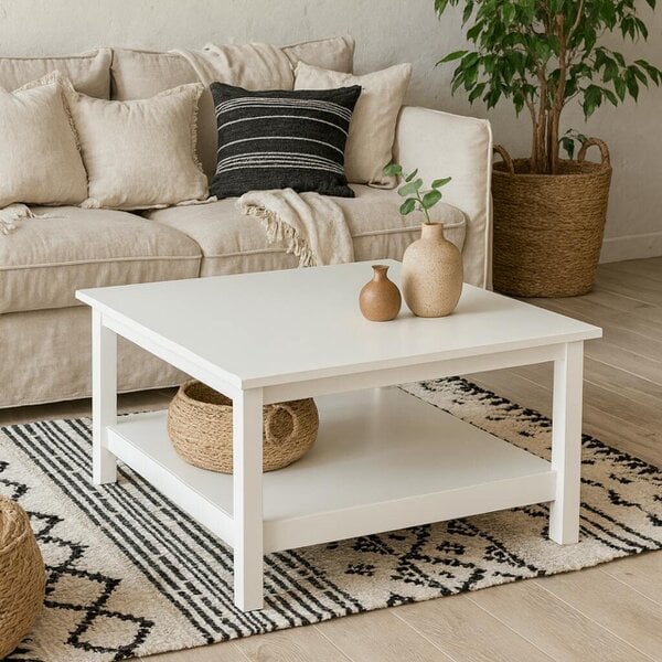 Wyld Haus Wildberry Matt White Wooden Coffee Table