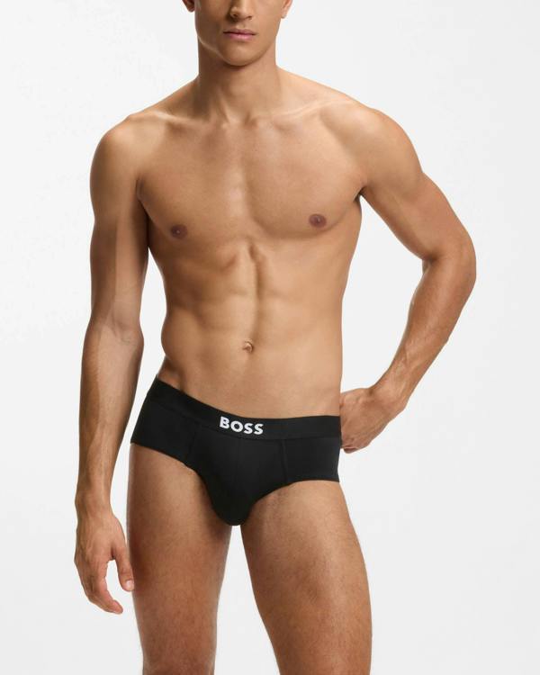 BOSS Orange Three - Pack Low - Rise Briefs in Stretch Cotton - Assorted Pre - Pack 999 | CHO | Designer Mens,Underwear & Socks,Underwear,Mens,Underwear & Socks