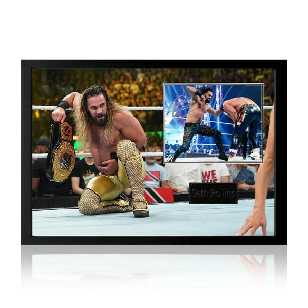 Seth Rollins Signed Image Iconic Frame (JSA)
