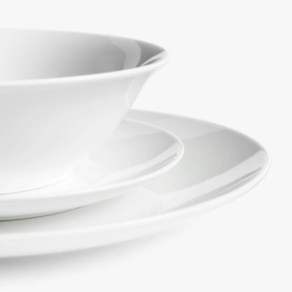 Dessert Side Plates Set Porcelain White Coupe