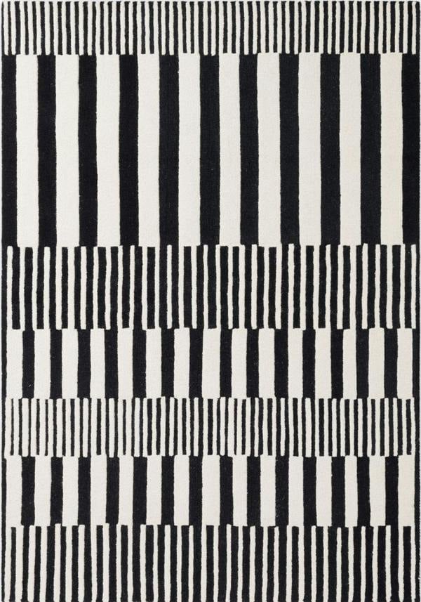 Black and white striped patterned fabric